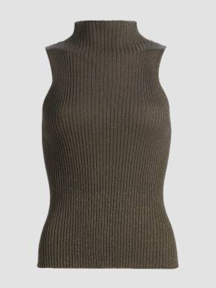 Blake Rib-Knit Sleeveless Turtleneck Sweater