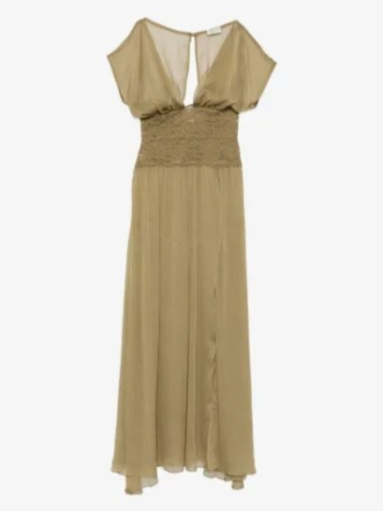 Mary Jane lace-panelled maxi dress