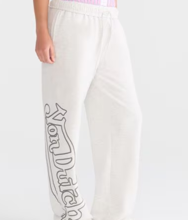 Von Dutch Large Logo Mid-Rise Straight Leg Sweatpants