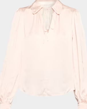 Roanne Tie-Front Satin Blouse