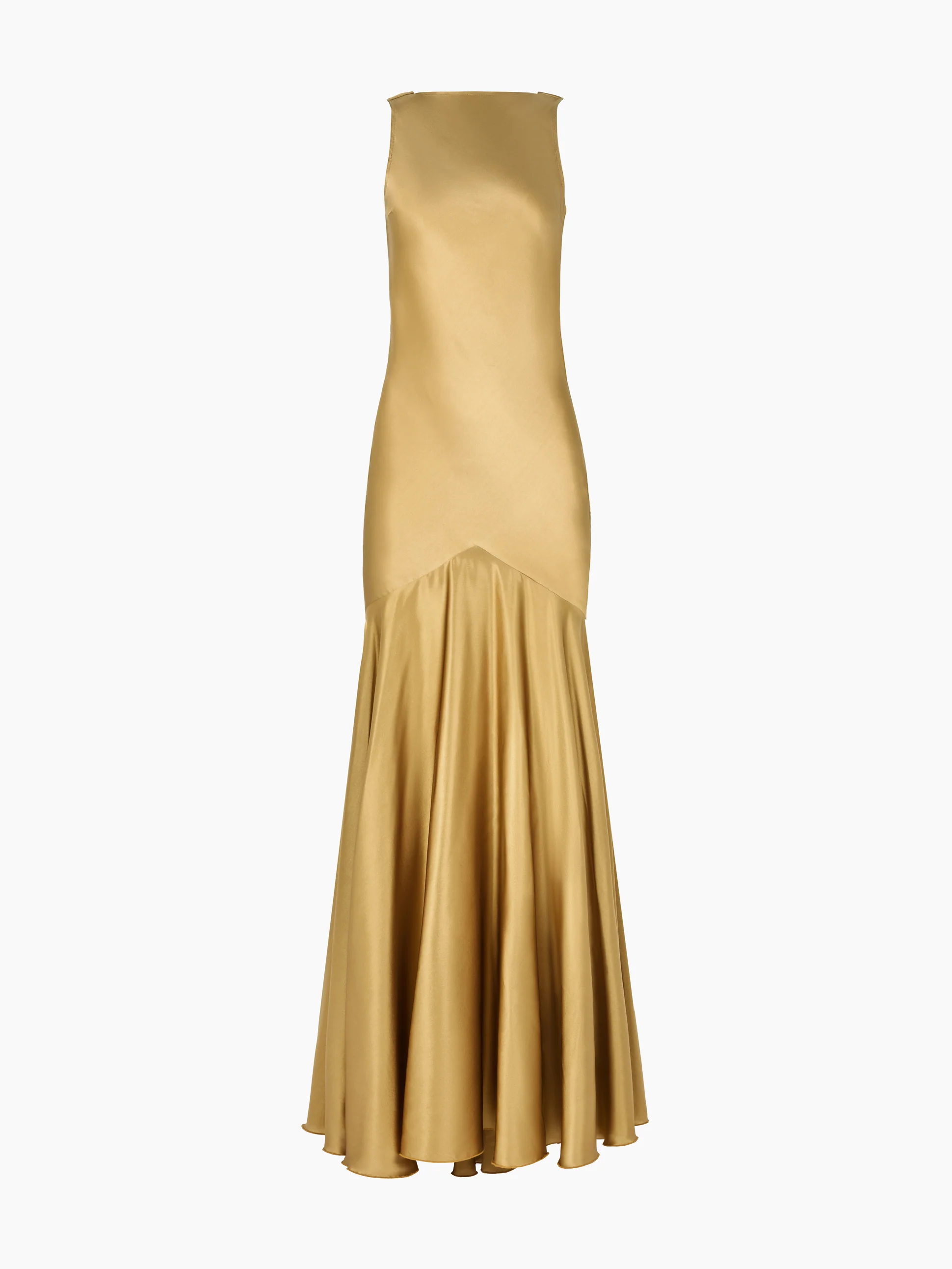 Gold Mermaid Dress With Open Back