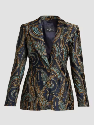 Paisley Single-Breasted Blazer