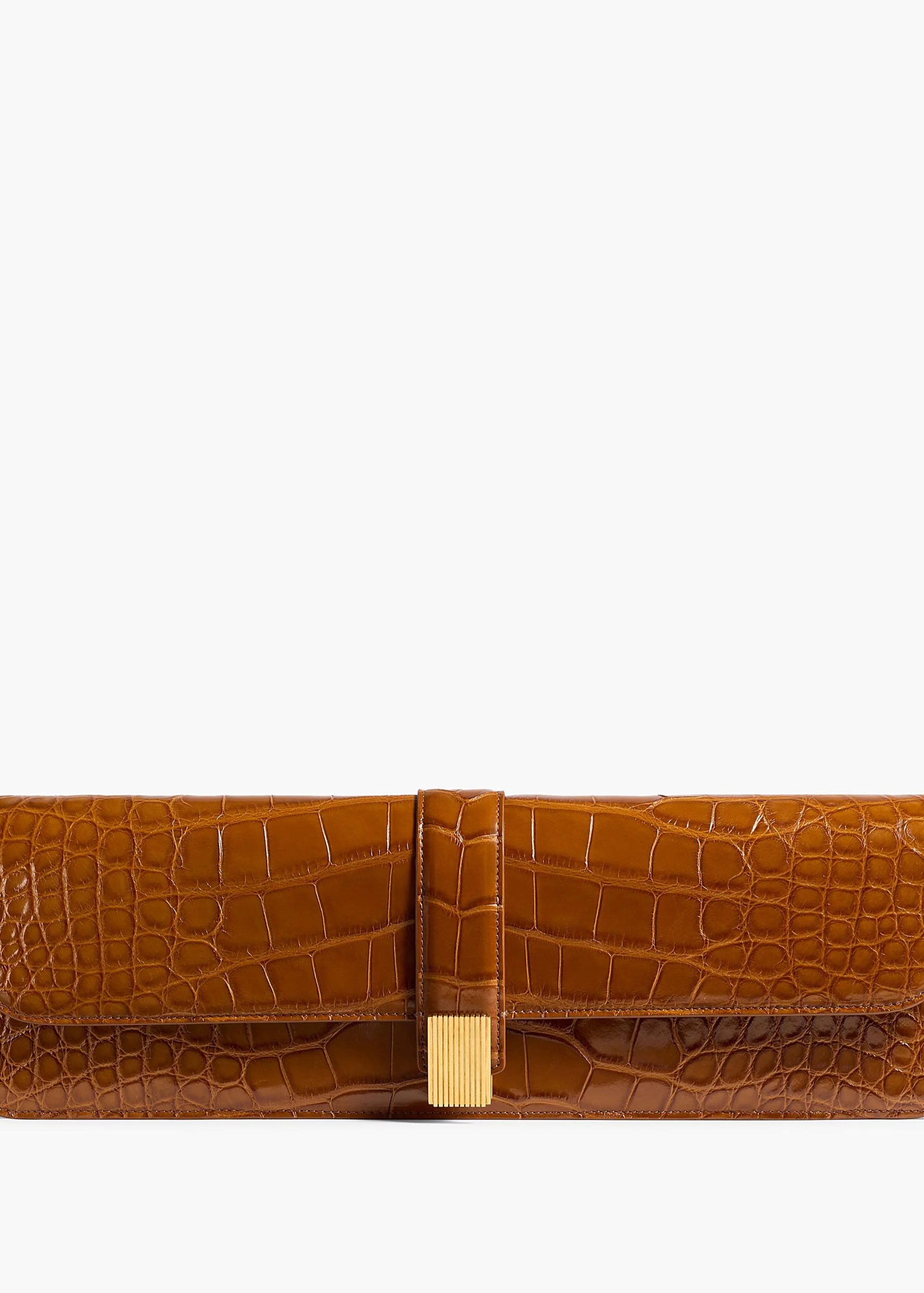 Blake Long Clutch in Dark Honey Alligator