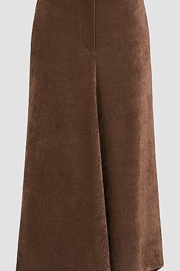 Fluid Corduroy Flute Skirt with Monili