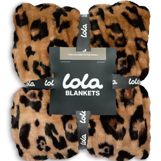 The Lola Original Ruched Faux Fur Blanket - Golden Leopard