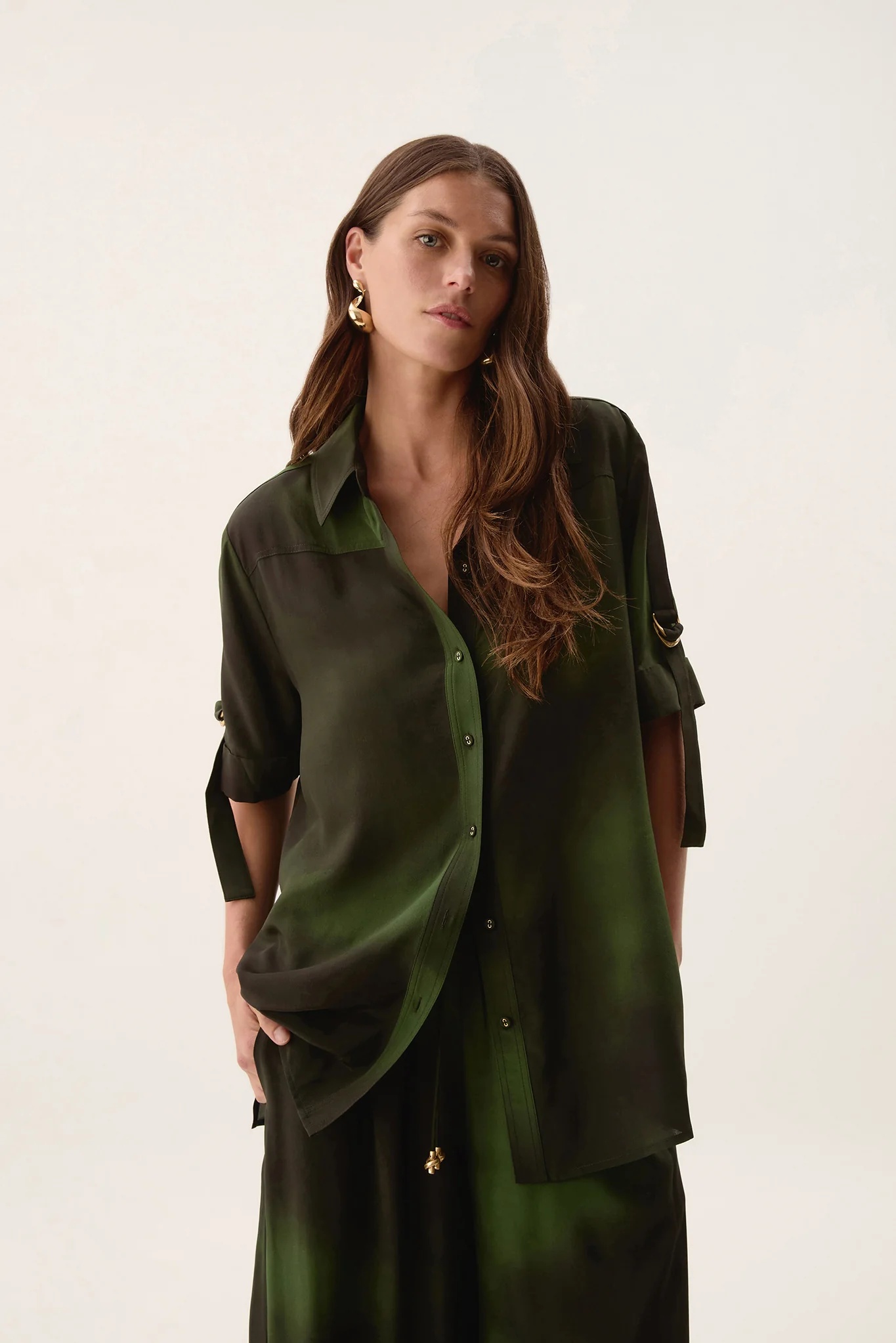 Aje Women's Glaze Silk Shirt