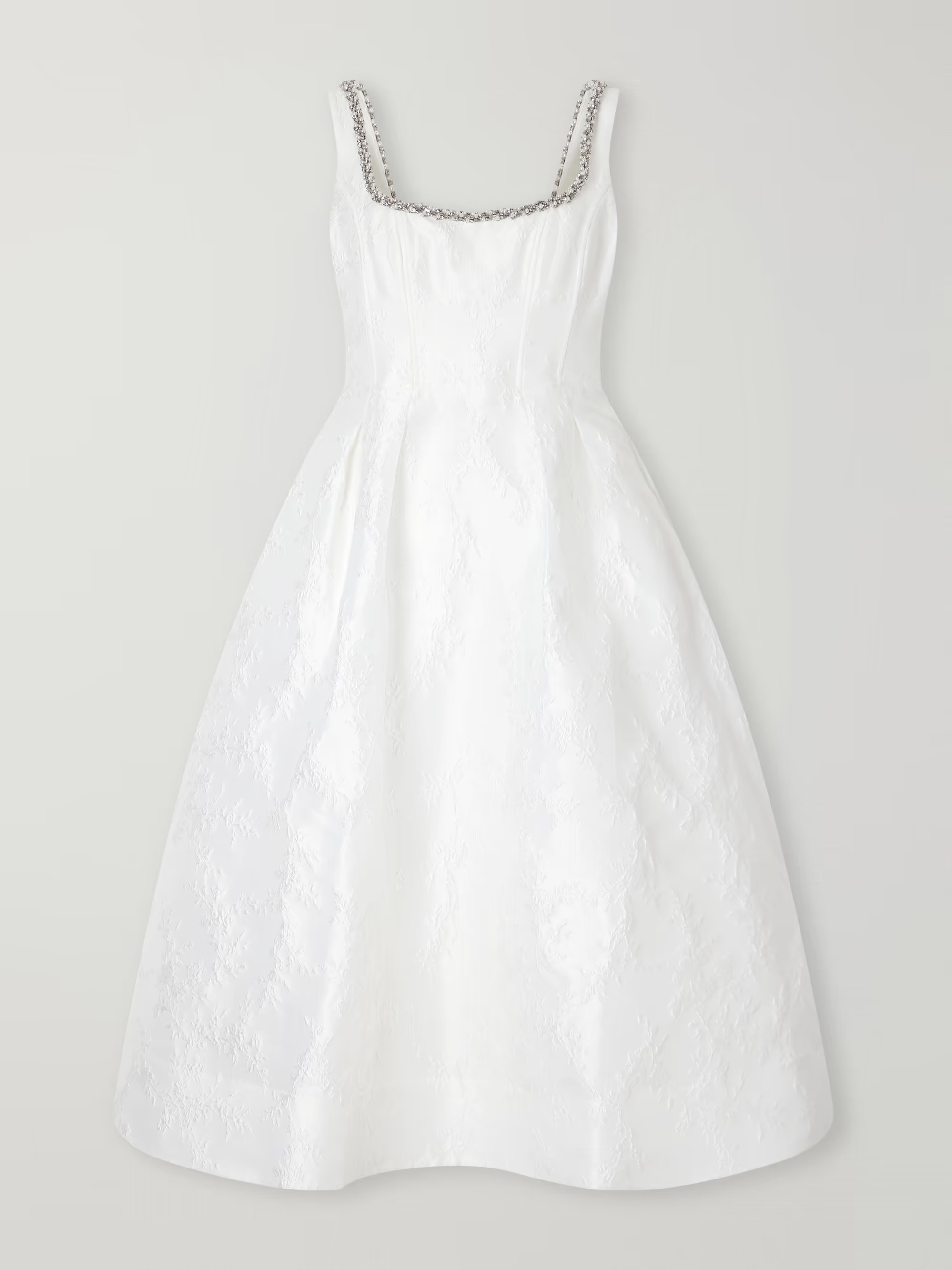 Revolution bead-embellished floral-jacquard cloqué gown