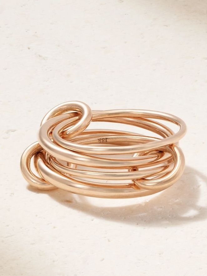 Pisces set of four 18-karat rose gold rings