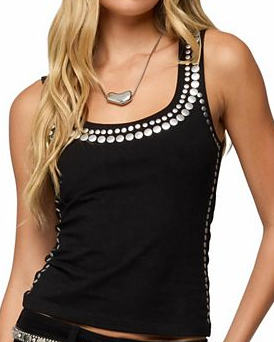Studded Built In Bra Tank Top