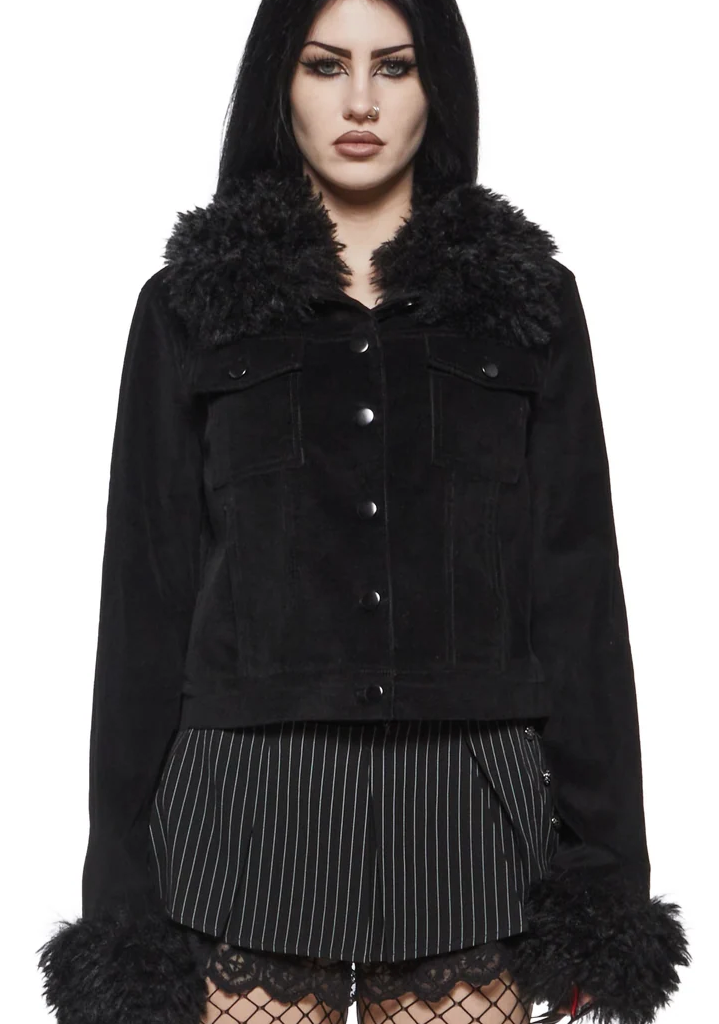 Sybil Corduroy Jacket with Faux Fur
