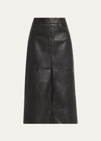 Leather Midi Pencil Skirt