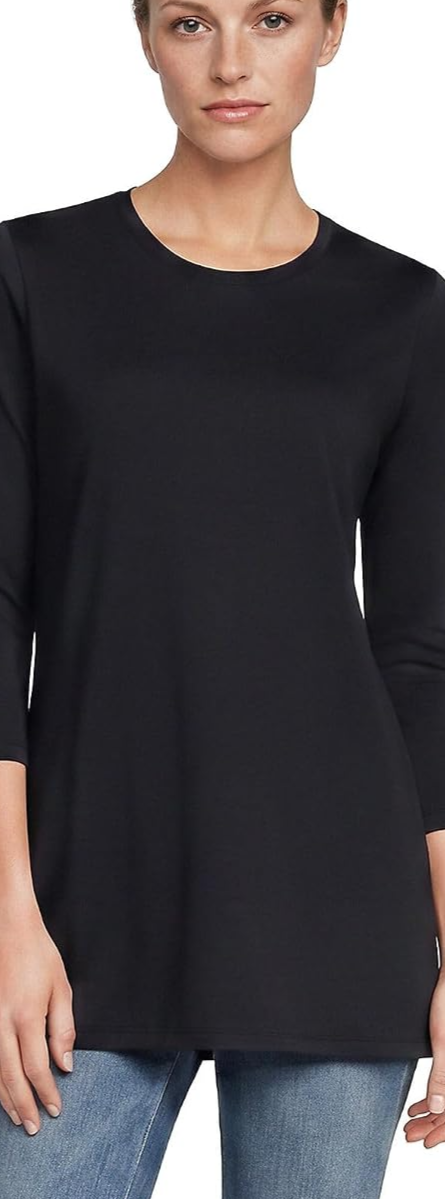 Women's 3/4 Sleeve Supima Cotton Crewneck Tunic