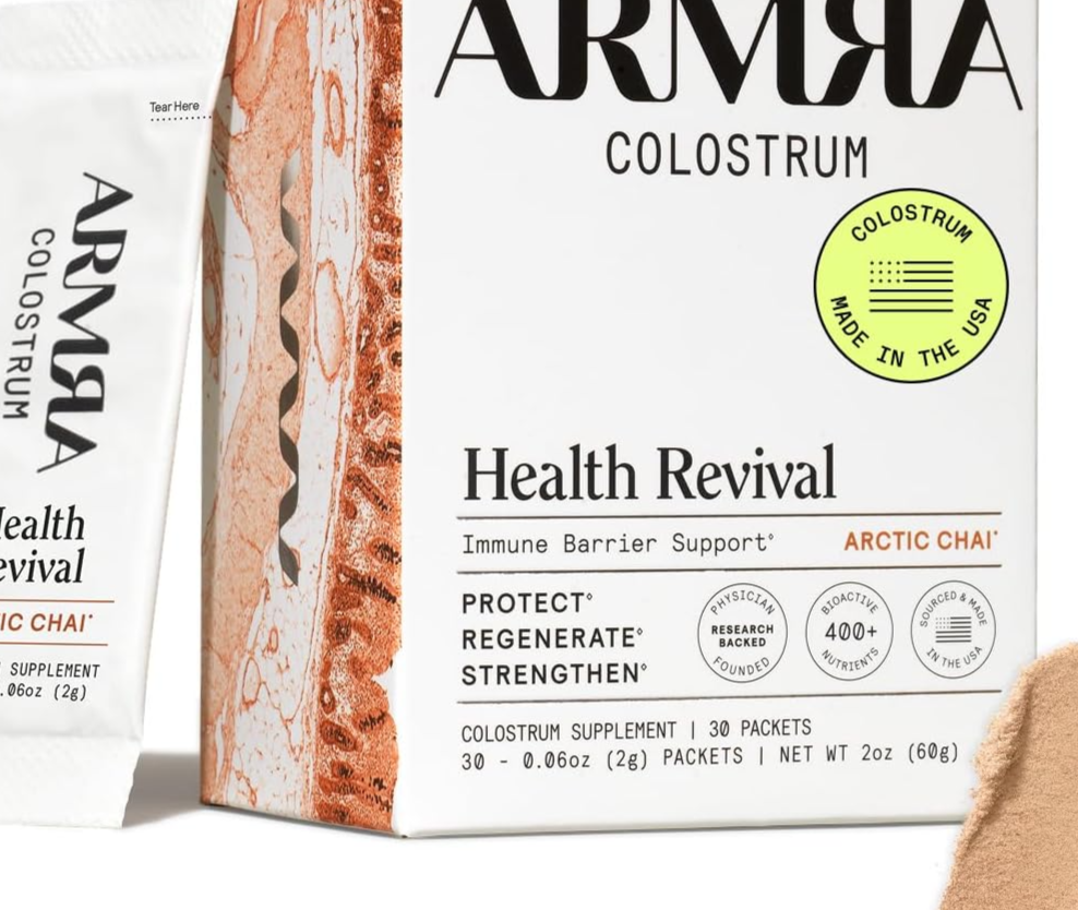 ARMRA Colostrum Powder, Arctic Chai, 30 Serving Travel Sticks