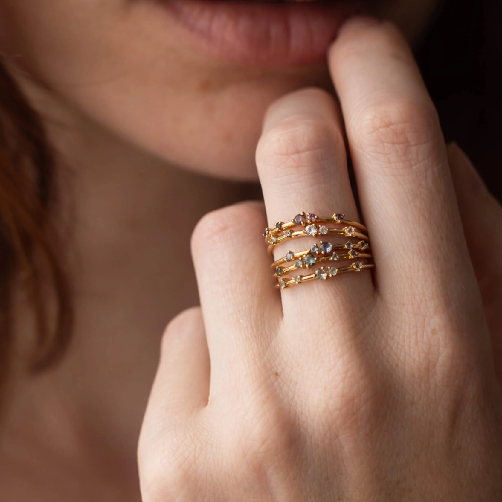 Aura Birthstone Confetti Ring