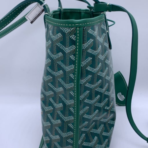 Goyard Anjou Mini Tote Bag Reversible Green Goyardine Coated Canvas Pouch