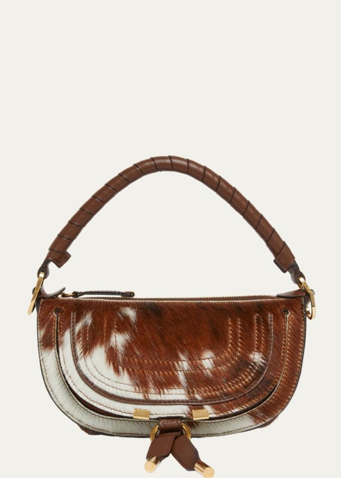 Marcie Small Calf Hair Top-Handle Bag
