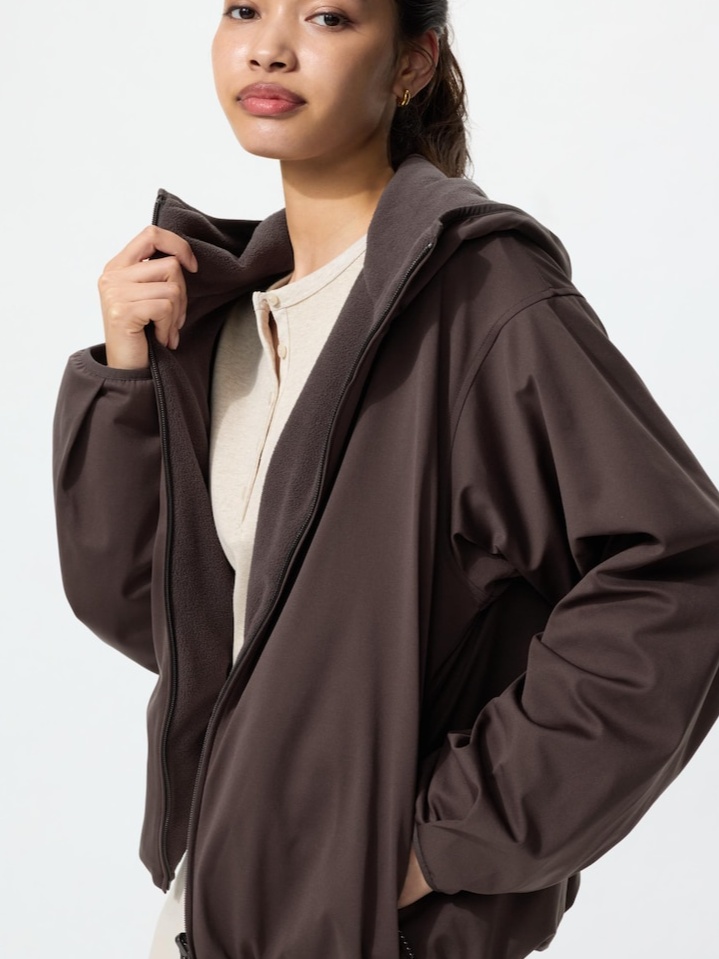 Windproof Fleece Reversible Full-Zip Hoodie