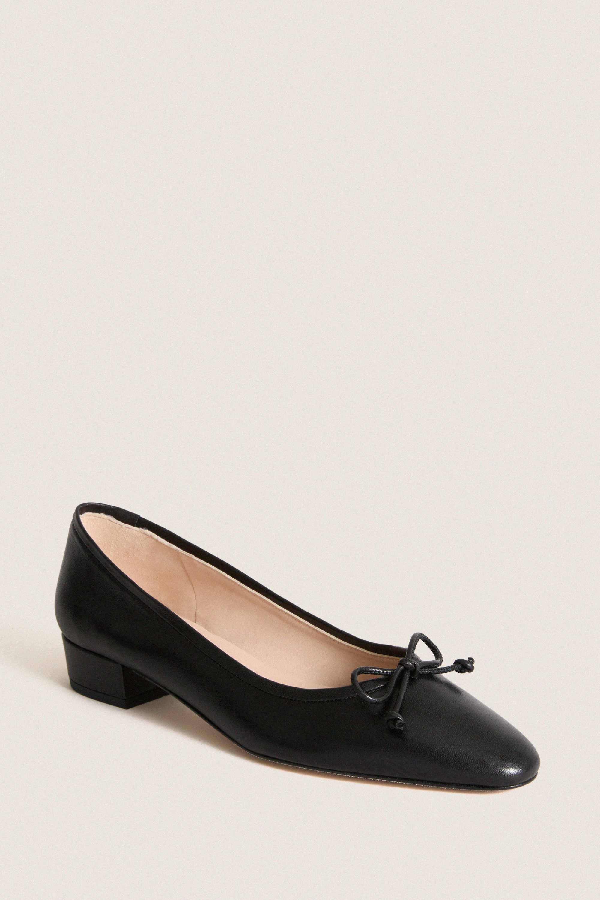 Black Leather Bree Flats