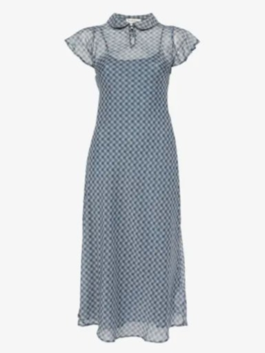 Hudson midi dress blue grey gingham