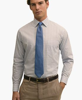 Men's Check Spread-Collar Dress Shirt