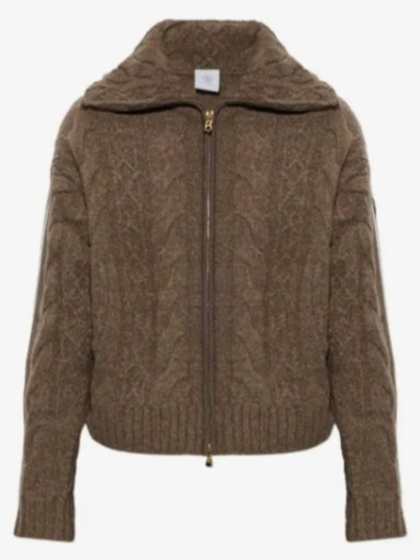 Lotta cable-knit zip-up cardigan