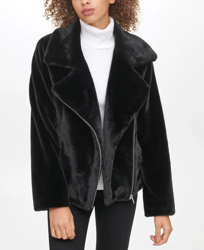Overstock DKNY Textured Moto Jacket