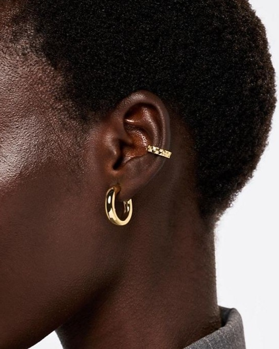 Brass and Cubic Zirconia Eden Ear Cuff Earrings