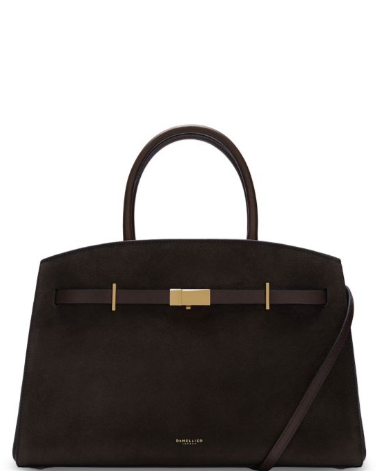 Midi Hudson Leather Top Handle Bag