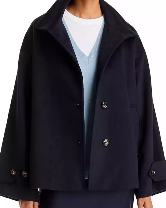 Melton Button Front Coat