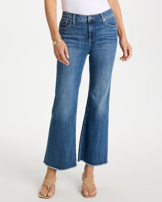 Girlfriend Frayed Flared Jeans