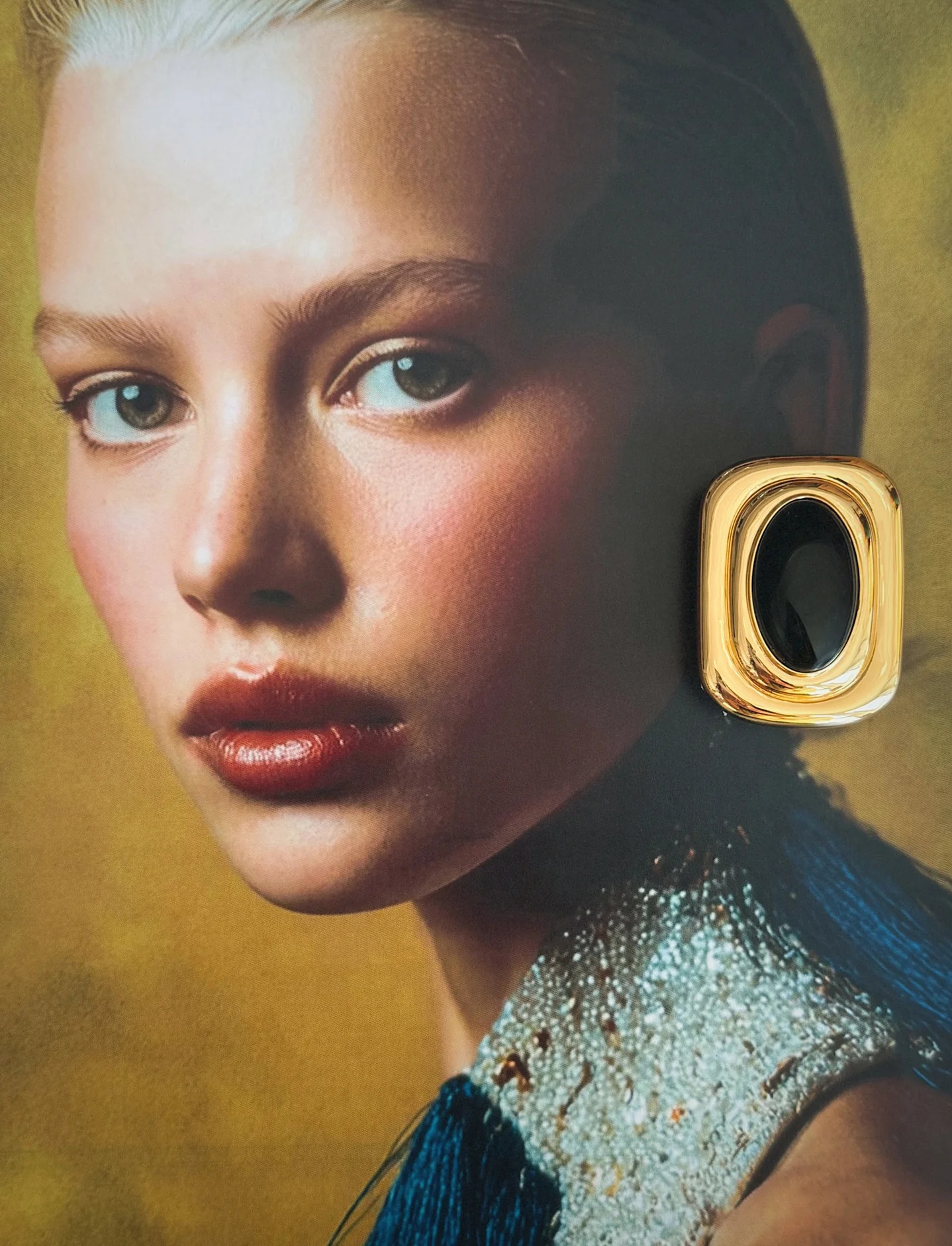 Fifth Avenue Flame Statement Earrings in Black & Gold