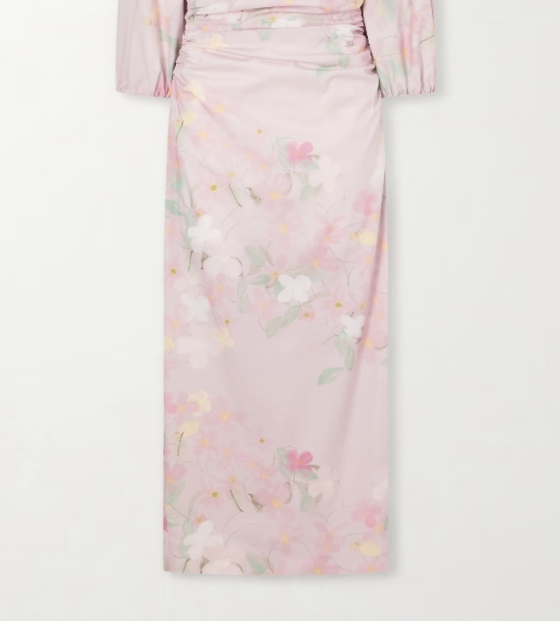 Ezra floral-print cotton-blend midi dress