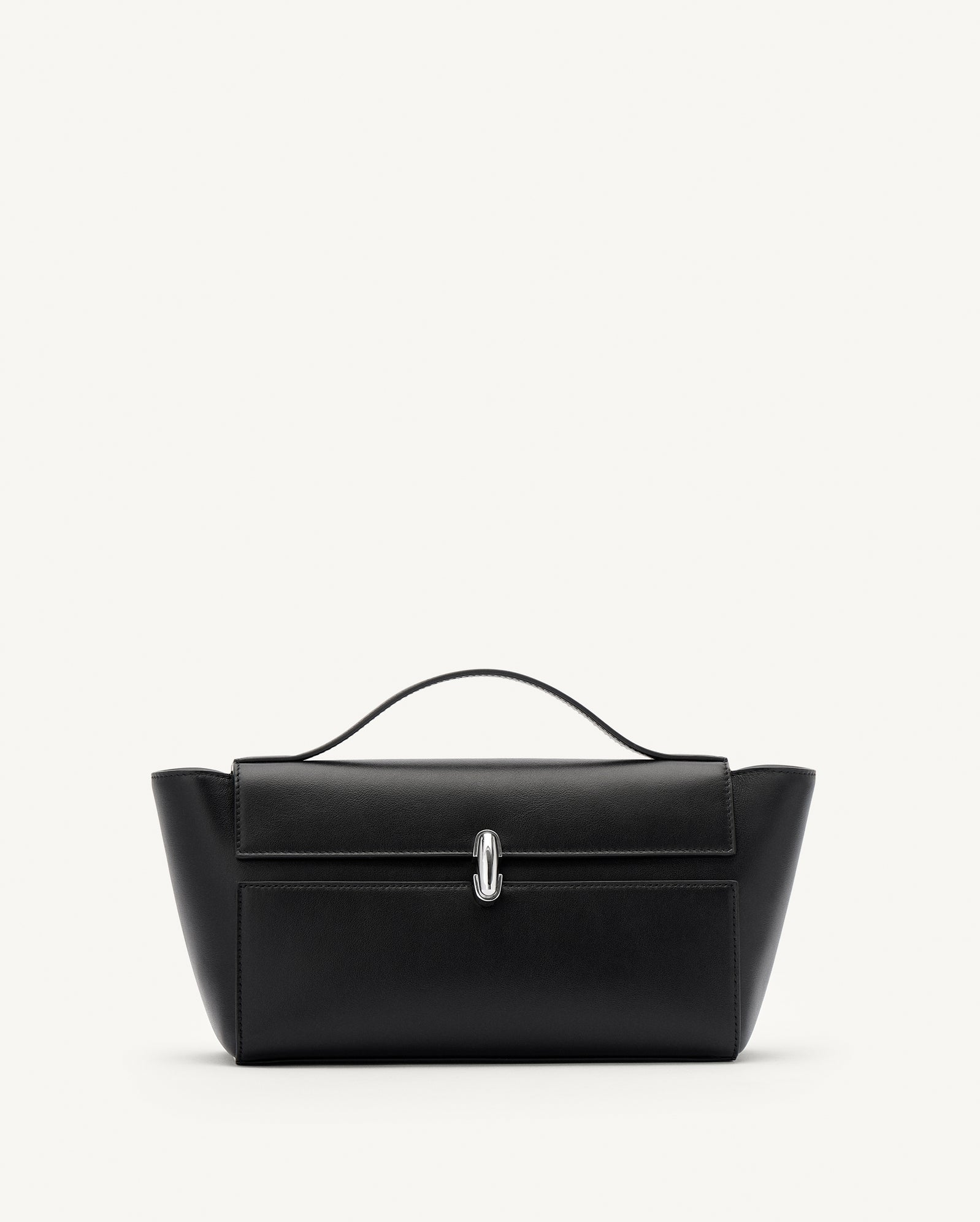 Symmetry Trapeze Pochette in Black Leather