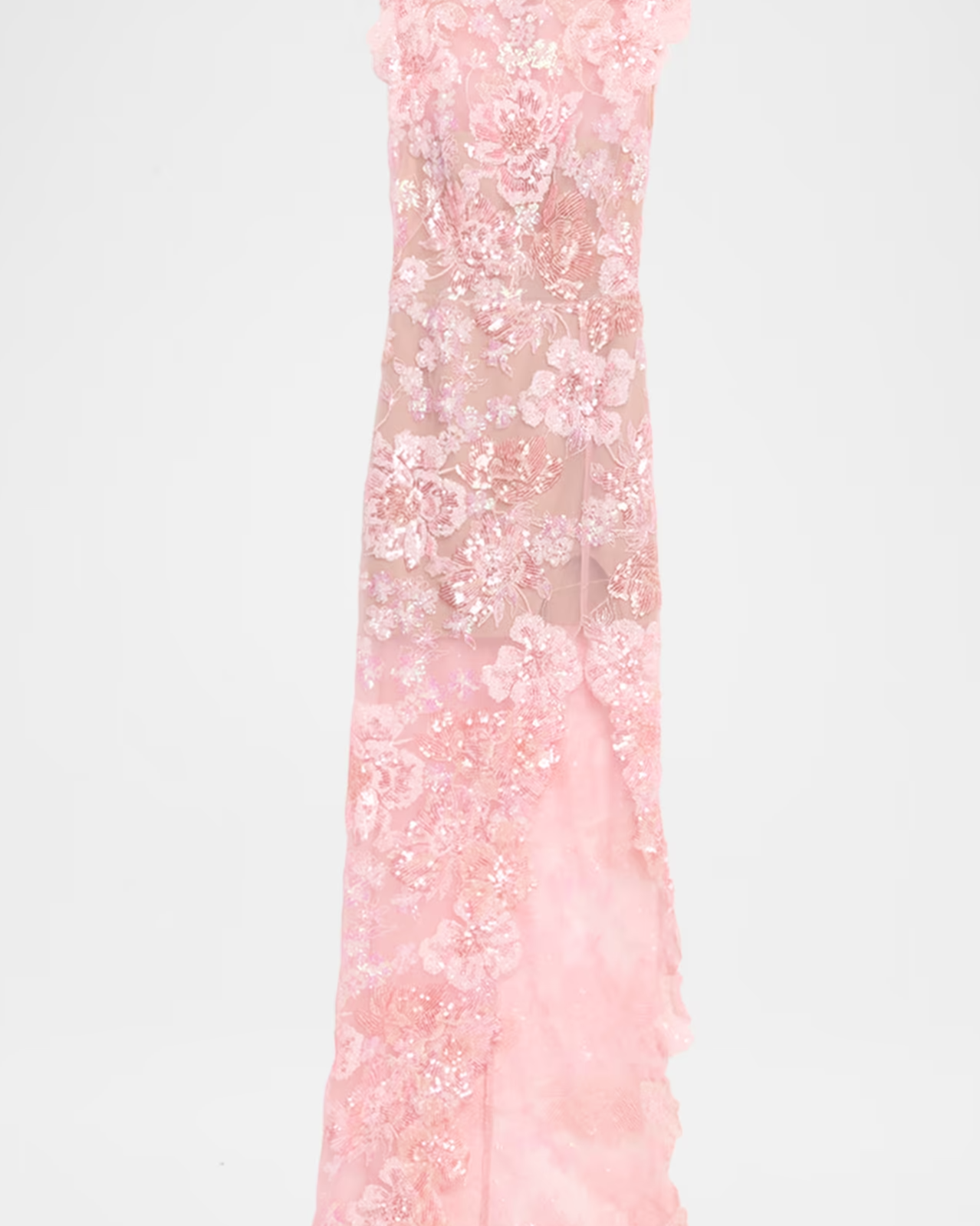 Ellie Sleeveless Sequin Floral Column Gown