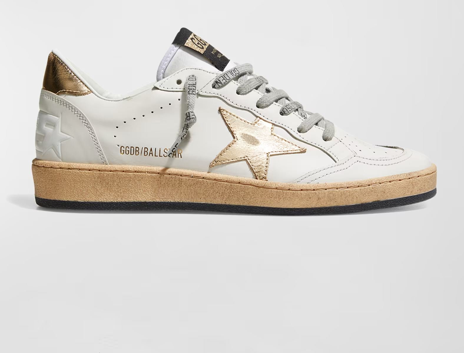 Ball Star Mixed Leather Low-Top Sneakers