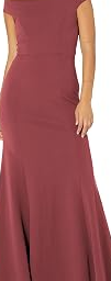 Women's Larson Off the Shoulder Fit and Flare Crep Long Gown