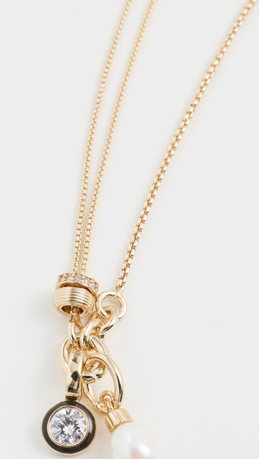 The Double Drop Cubic Pendant Necklace