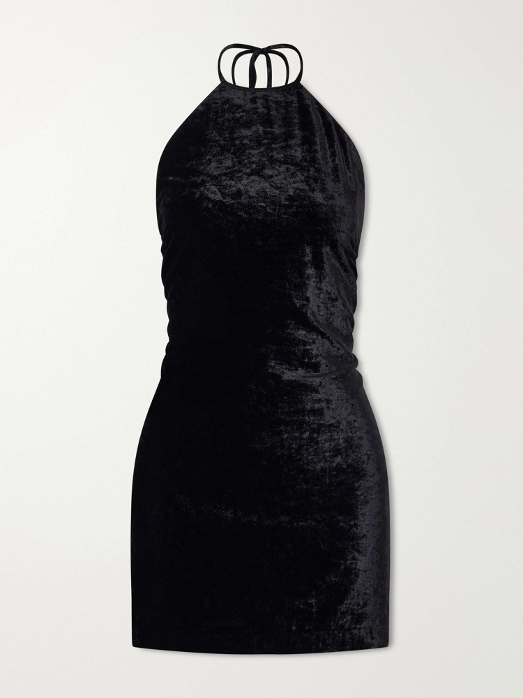 Francine velvet halterneck mini dress