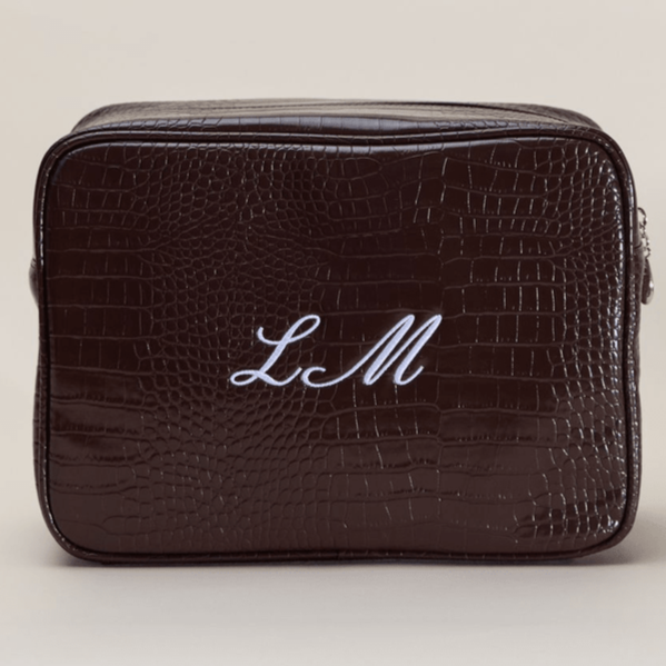 ABBODE Classic Monogram Croc Pouch