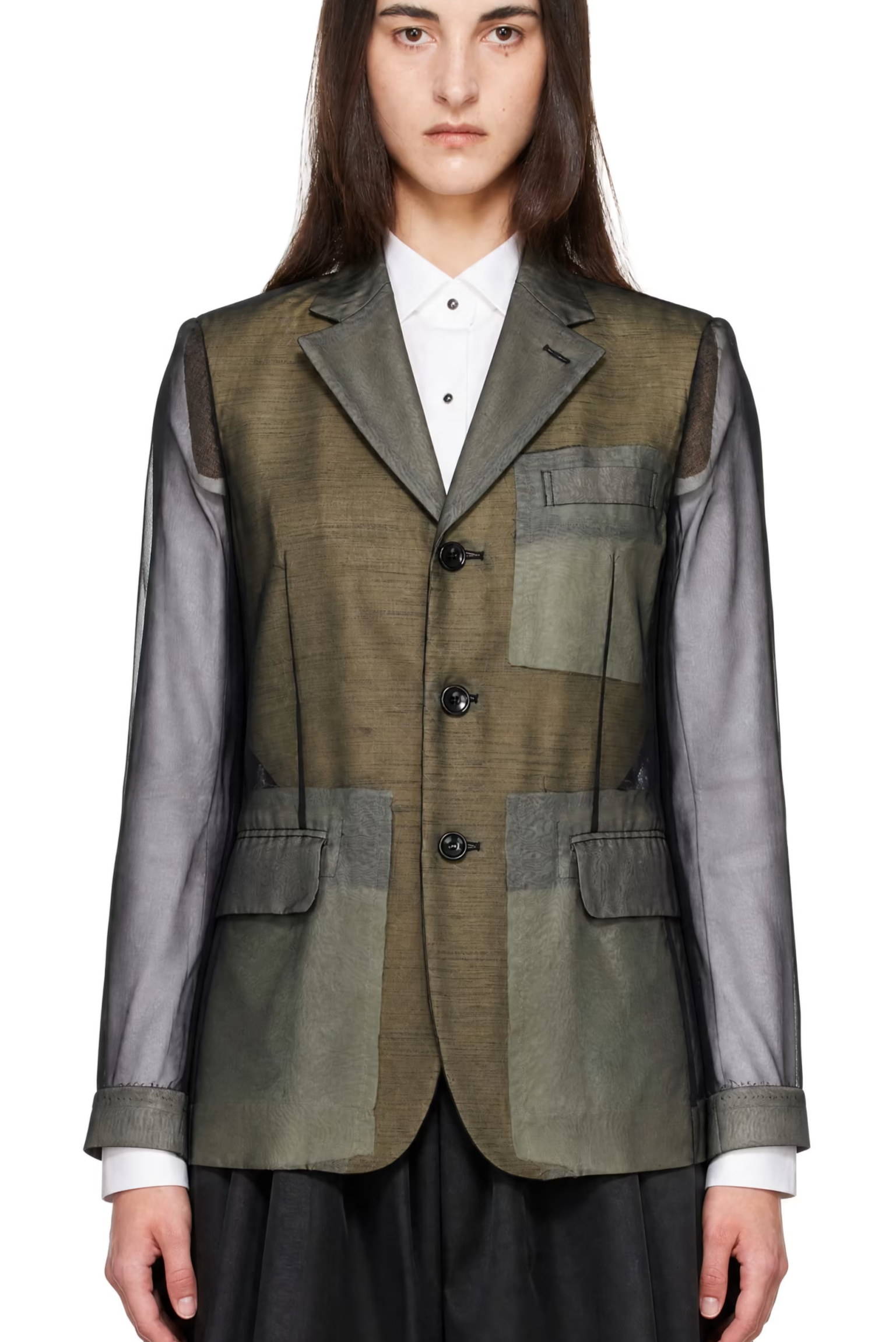 Black Thin Georgette Blazer