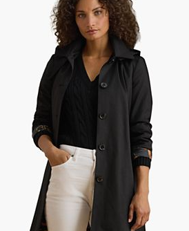 Macy's Women's Hooded Water-Resistant A-Line Raincoat, Created for Macy's