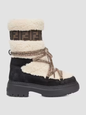 Shearling-Lined Ski Boots
