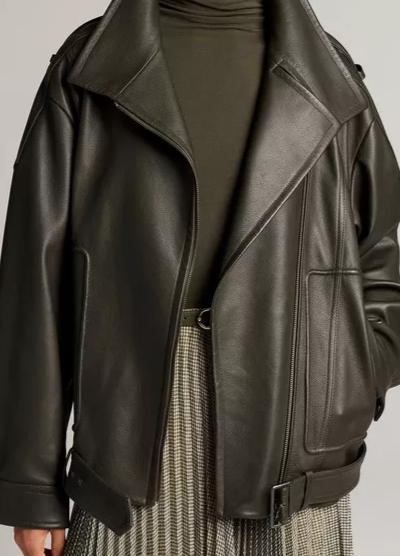Leather Oversized Biker Jacket