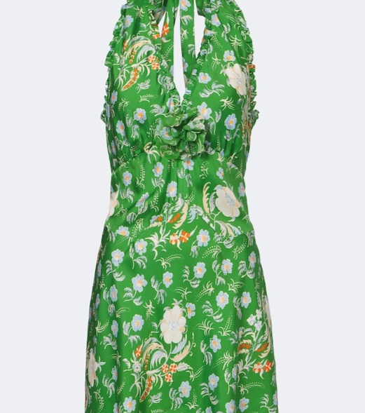 Mazarin floral-appliqué silk-blend minidress