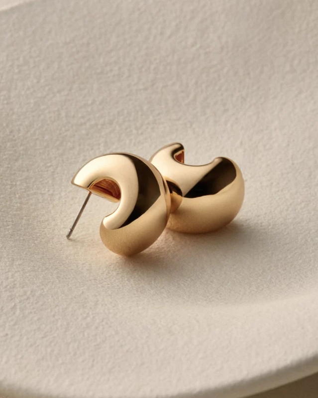 Small Gemma Hoop Earrings - Gold