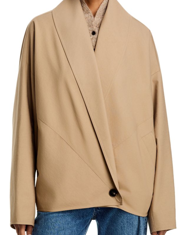 Cotton Blend Wrap Jacket