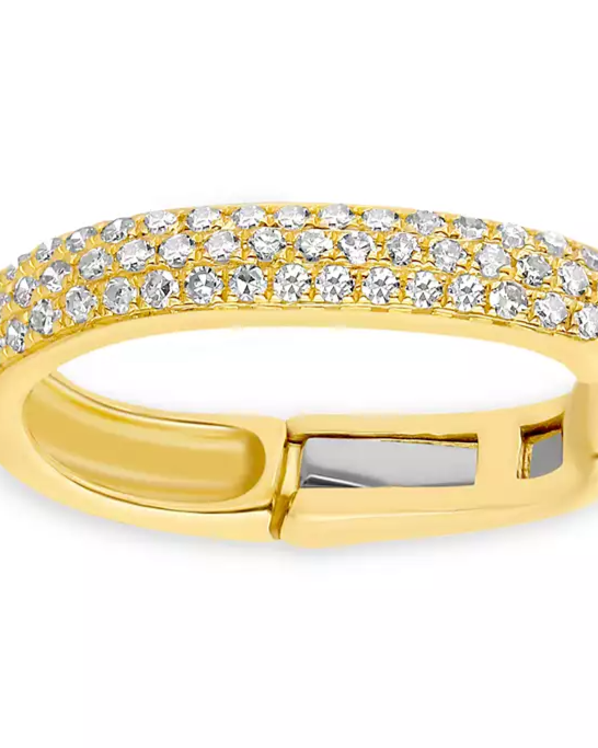 14K Yellow Gold Diamond Large Single Ear Cuff