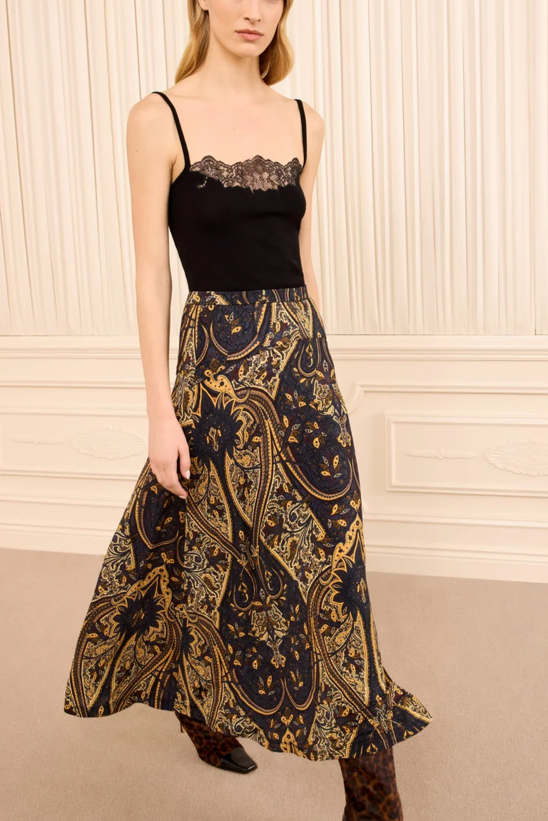 Paola Jersey Skirt Twilight Paisley