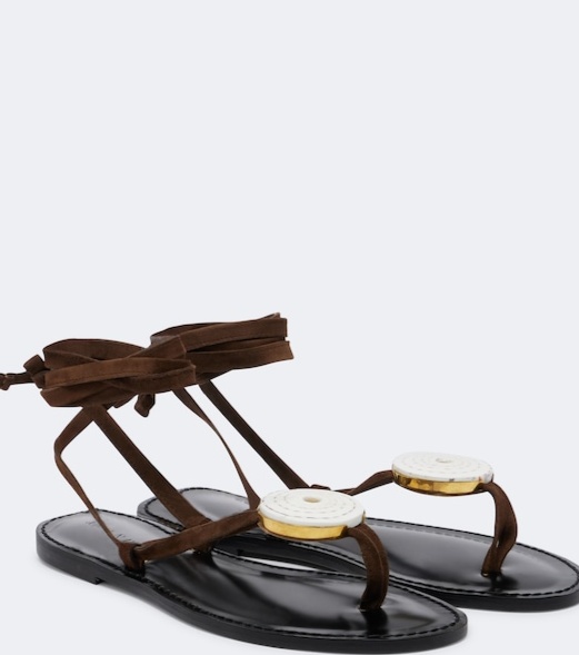 Vamizi embellished suede thong sandals