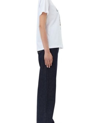 White Basic Jersey Leopard Relaxed Tee